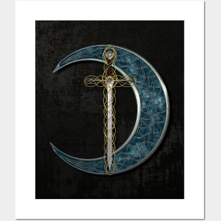 Celtic Moon and Sword Posters and Art